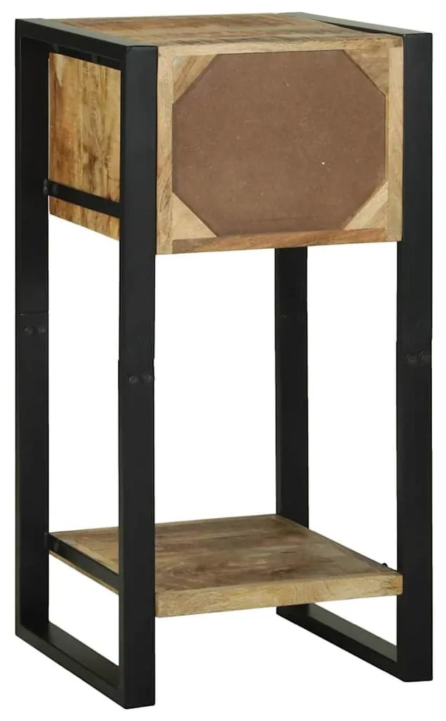 vidaXL End Table με συρτάρι Καφέ 40 x 40 x 80 cm Στερεό ξύλο μάνγκο