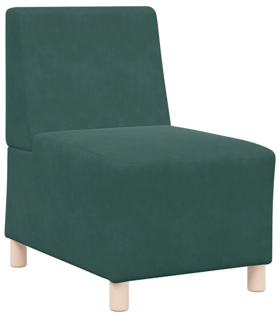 vidaXL Καναπέδες 3 pcs Σκούρο πράσινο 55 x 74 x 82 εκ. Βελούδο