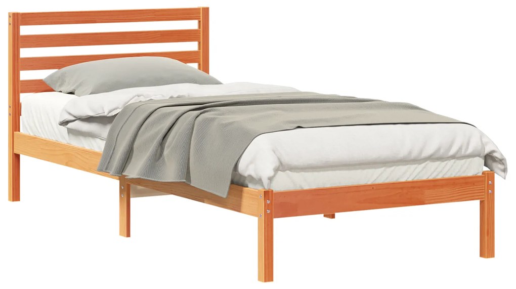 vidaXL Σκελετός Κρεβατιού Καφέ κεριού 80 x 220 cm Μασίφ ξύλο πεύκου