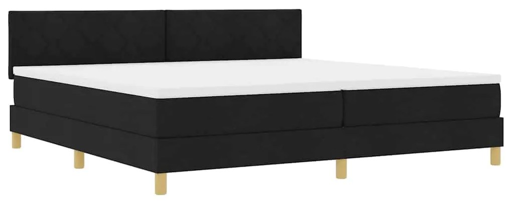 vidaXL Κρεβάτι με ελατήρια με στρώμα Μαύρο 200 x 200 cm ύφασμα