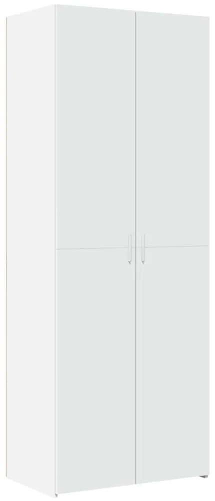 vidaXL Ραφιέρα με Ντουλάπια Λευκή 70x42,5x225 εκ. Επεξεργασμένο Ξύλο