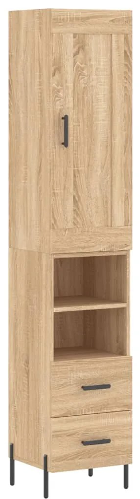 vidaXL Μπουφές Sonoma δρυς 34,5 x 34 x 180 εκ. από Επεξεργασμένο Ξύλο