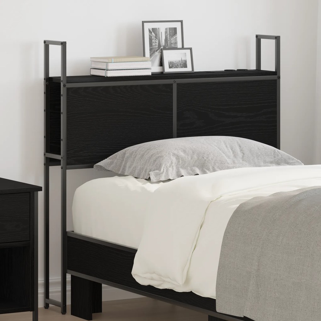 vidaXL Κεφαλάρι Αποθήκης Μαύρη δρυς 75 cm Επεξεργασμένο ξύλο