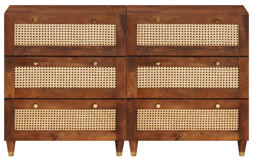 vidaXL Σετ Μπουφέ 2 pcs Καφέ 60 x 33.5 x 75 εκ. Μασίφ ξύλο μάνγκο