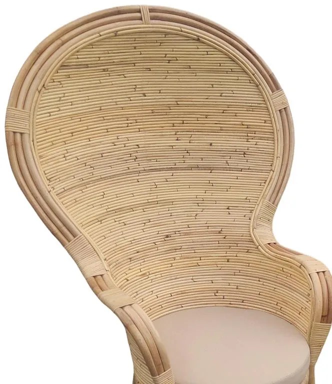 Πολυθρόνα Rea Inart με μπεζ μαξιλάρι-φυσικό rattan 85x85x141εκ 92x75x140 εκ.