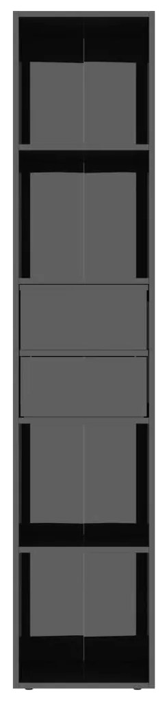 vidaXL Βιβλιοθήκη Γυαλιστερό Μαύρο 36 x 30 x 171 εκ. από Μοριοσανίδα