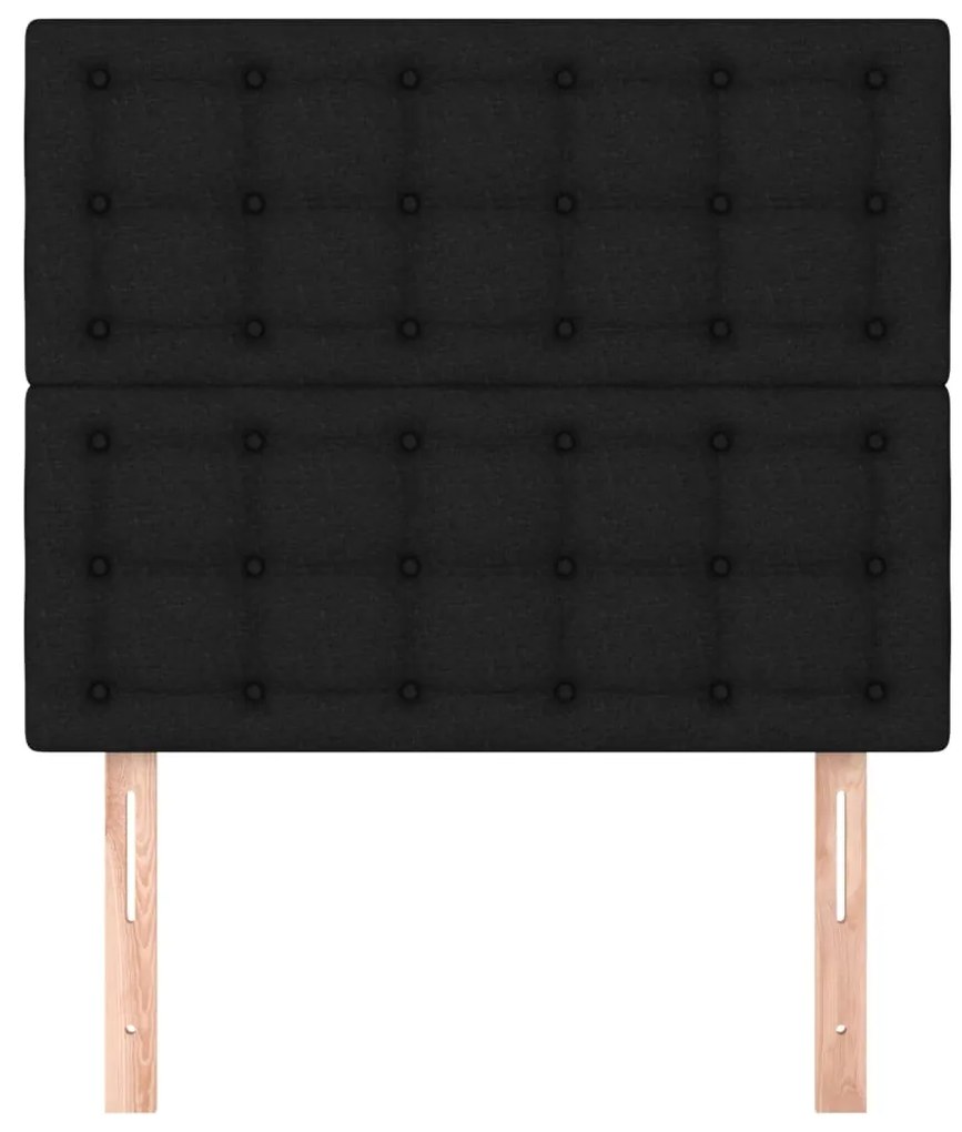 vidaXL Κεφαλάρια Κρεβατιού 2 τεμ. Μαύρα 80 x 5 x 78/88 εκ. Υφασμάτινο