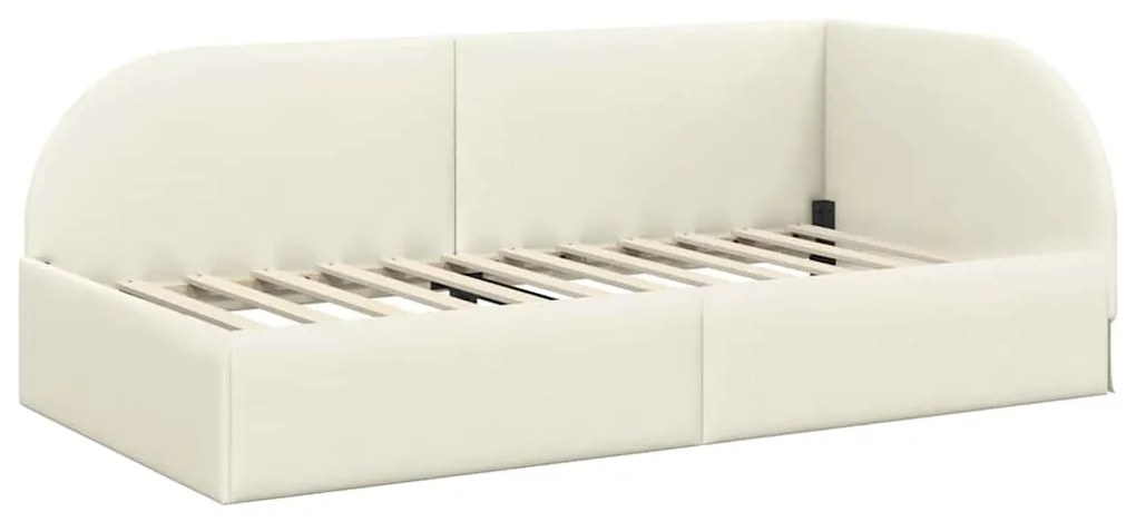 vidaXL Κρεβάτι Γωνίας με κεφαλάρι Κρεμ 90 x 200 cm Βελούδο