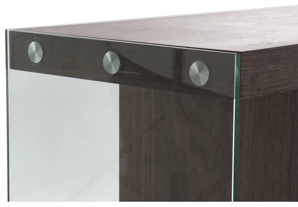 Σκευοθήκη DKD Home Decor Καφέ Διαφανές Κρυστάλλινο Kαρυδιά Ξύλο MDF 160 x 45 x 80 cm