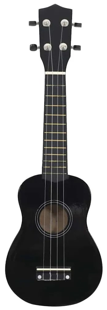 vidaXL Γιουκαλίλι Σοπράνο Σετ Παιδικό Μαύρο 23'' με Θήκη