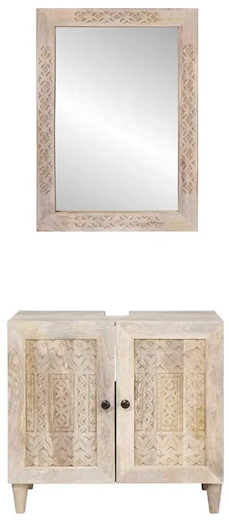 vidaXL Σετ Επίπλων Μπάνιου Επιτοίχιο 2 pcs Λευκό 62 x 33 x 58 εκ.