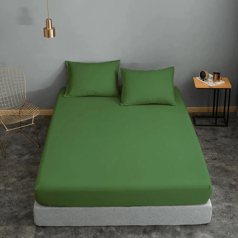 Σεντόνι Μεμονωμένο Polycotton Μονό 160x240εκ. Army Green Komvos Home 7002171-53