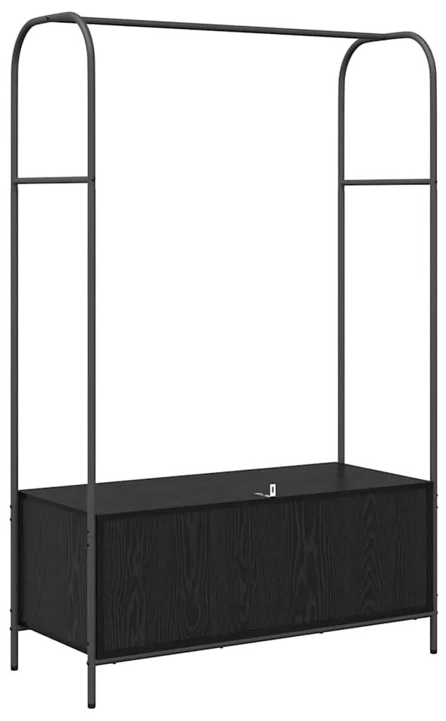 vidaXL Ράφι Ρούχων Μαύρο 100 x 44 x 160 εκ Επεξεργασμένο ξύλο