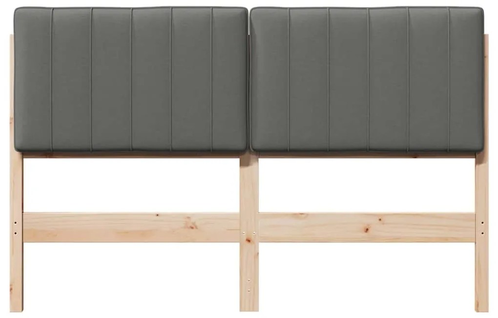 vidaXL Ταπετσαρισμένο κεφαλάρι Καφέ και Ανοιχτό Γκρι 140 cm