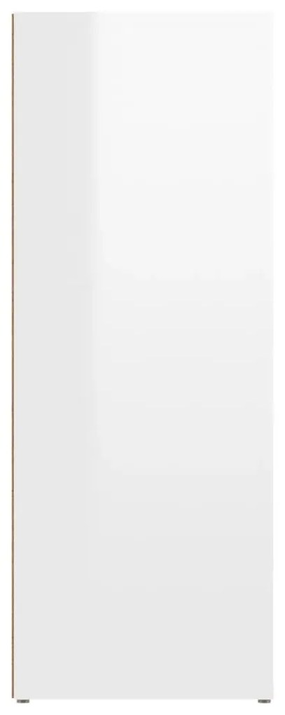 Ντουλάπι Γυαλιστερό Λευκό 80x30x80 εκ. Επεξεργασμένο Ξύλο - Λευκό
