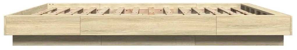 vidaXL Πλαίσιο Κρεβατιού με LED Sonoma Δρυς 160x200εκ. Επεξ. Ξύλο