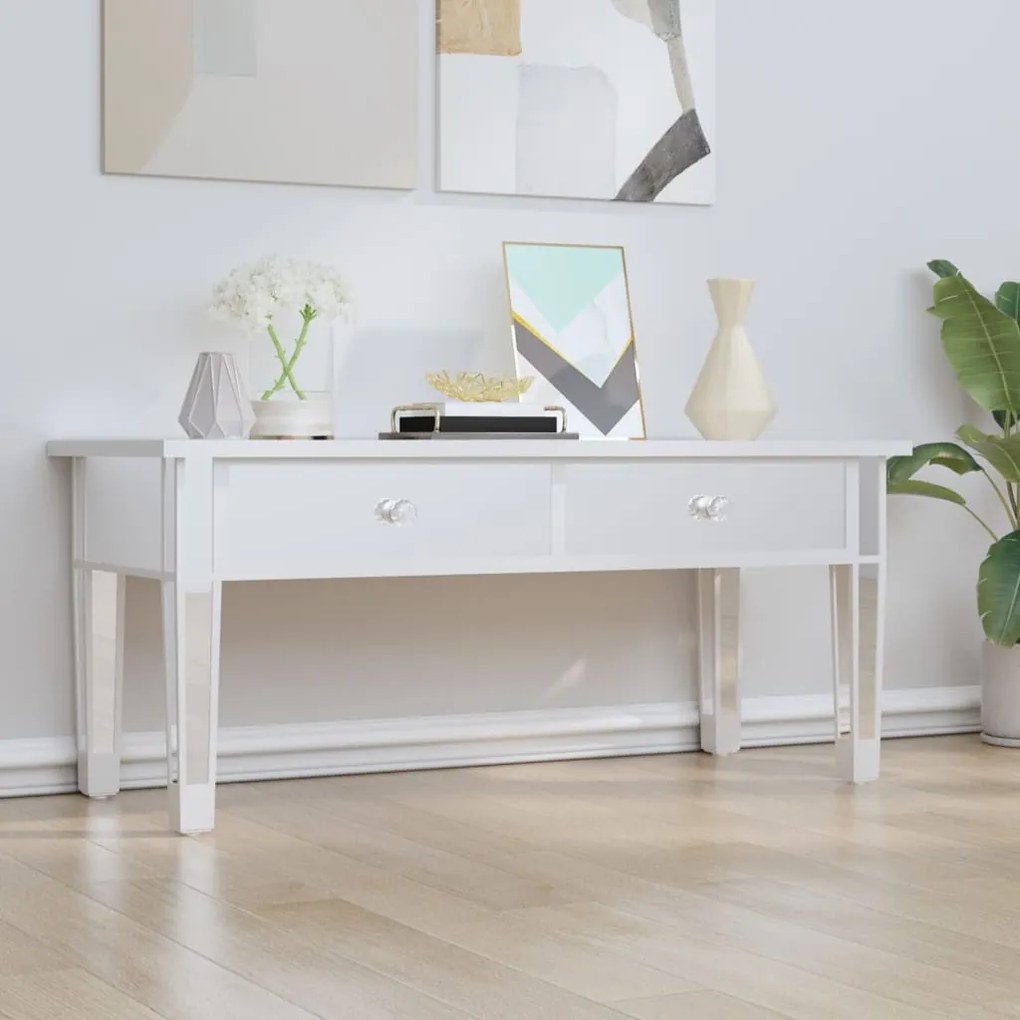 vidaXL Τραπεζάκι Σαλονιού Καθρέφτης 106x45x45 εκ. Επεξ. Ξύλο &amp; Γυαλί