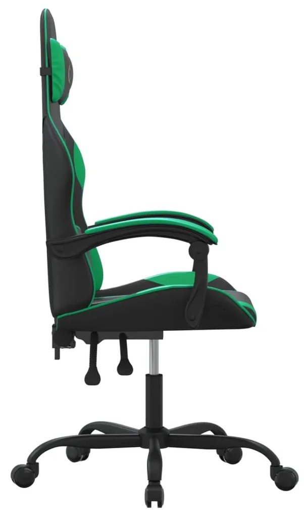 vidaXL Καρέκλα Gaming Μαύρο/πράσινο από Συνθετικό Δέρμα