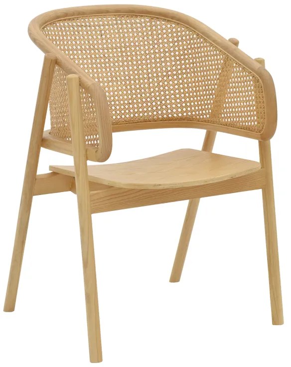Πολυθρόνα Wenzy pakoworld φυσικό Rattan - μασίφ ξύλο toon 58x58x82εκ