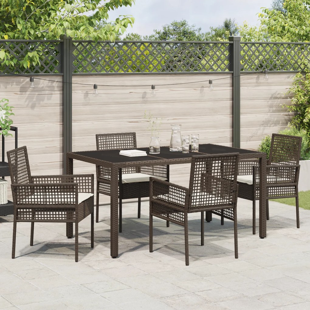 vidaXL Σέτ φαγητού για κήπο 5 pcs Καφέ 150 x 90 x 75 cm