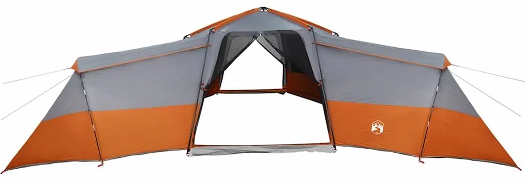 vidaXL Οικογενειακή Σκηνή Γκρι και πορτοκαλί 833 x 585 x 216 εκ.
