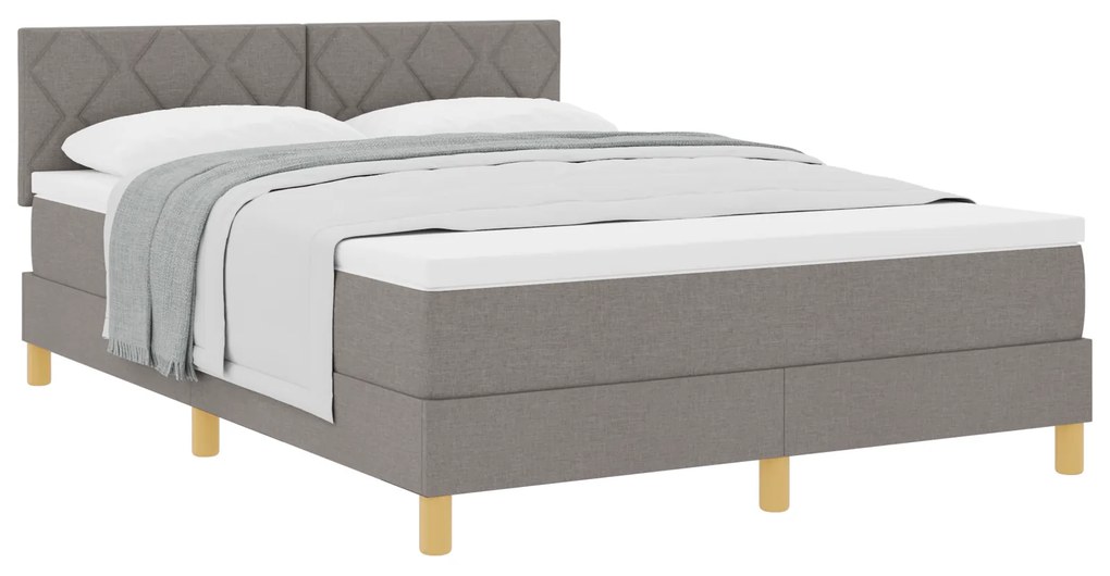 vidaXL Κρεβάτι Σπρινγκ με στρώμα Ταπεί 140x200 cm Ύφασμα