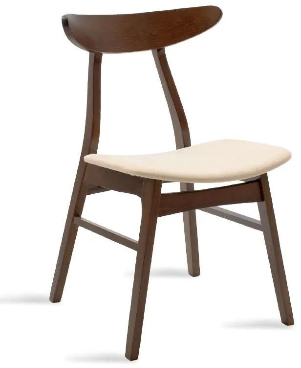Καρέκλα Orlean 097-000007 Walnut - Beige Ξύλο,Ύφασμα