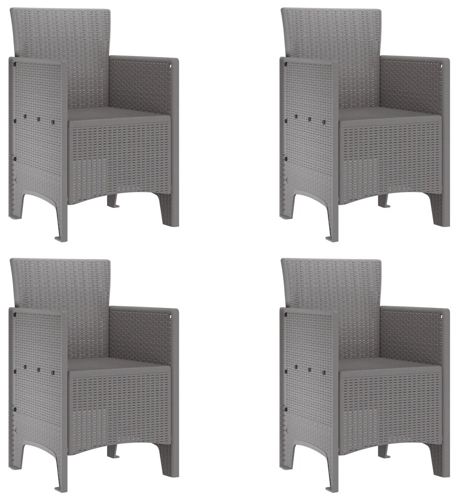 vidaXL Σετ Τραπεζαρίας Κήπου 5 pcs Ανοιχτό γκρι Large Πολυπροπυλένιο
