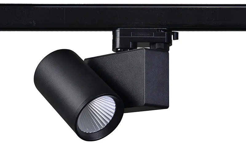 SAND BLACK LED TRACK LUMINAIRE 20W 3000K 3-PHASE 38° 2200LM 230V AC Ra80 5YRS ACA LISOR2030B4N