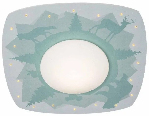 Παιδικό Φωτιστικό Οροφής LED Δάσος Μέντα Starlight Trio Wald Forest Scandi 139554 Elobra-139554-Πράσινο 139554