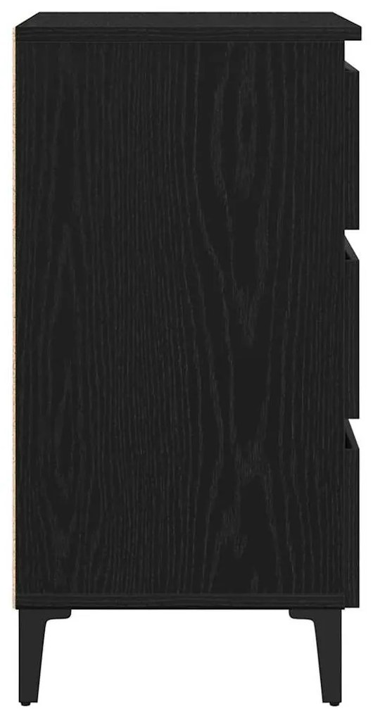 vidaXL Κομοδίνο Μαύρη Οξυά 40 x 35 x 69 εκ. Επεξεργασμένο ξύλο