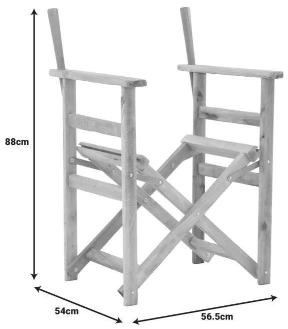 Σκελετός πολυθρόνας σκηνοθέτη Kompa μασίφ ξύλο οξιάς σε απόχρωση άβαφου ξύλου 56.5x54x88εκ 56.5x54x88 εκ.