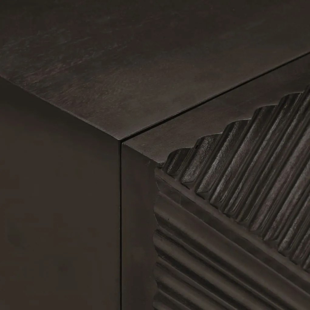 vidaXL Κομοδίνο Μαύρο 40x30x50 εκ. από Μασίφ Ξύλο Μάνγκο και Σίδερο