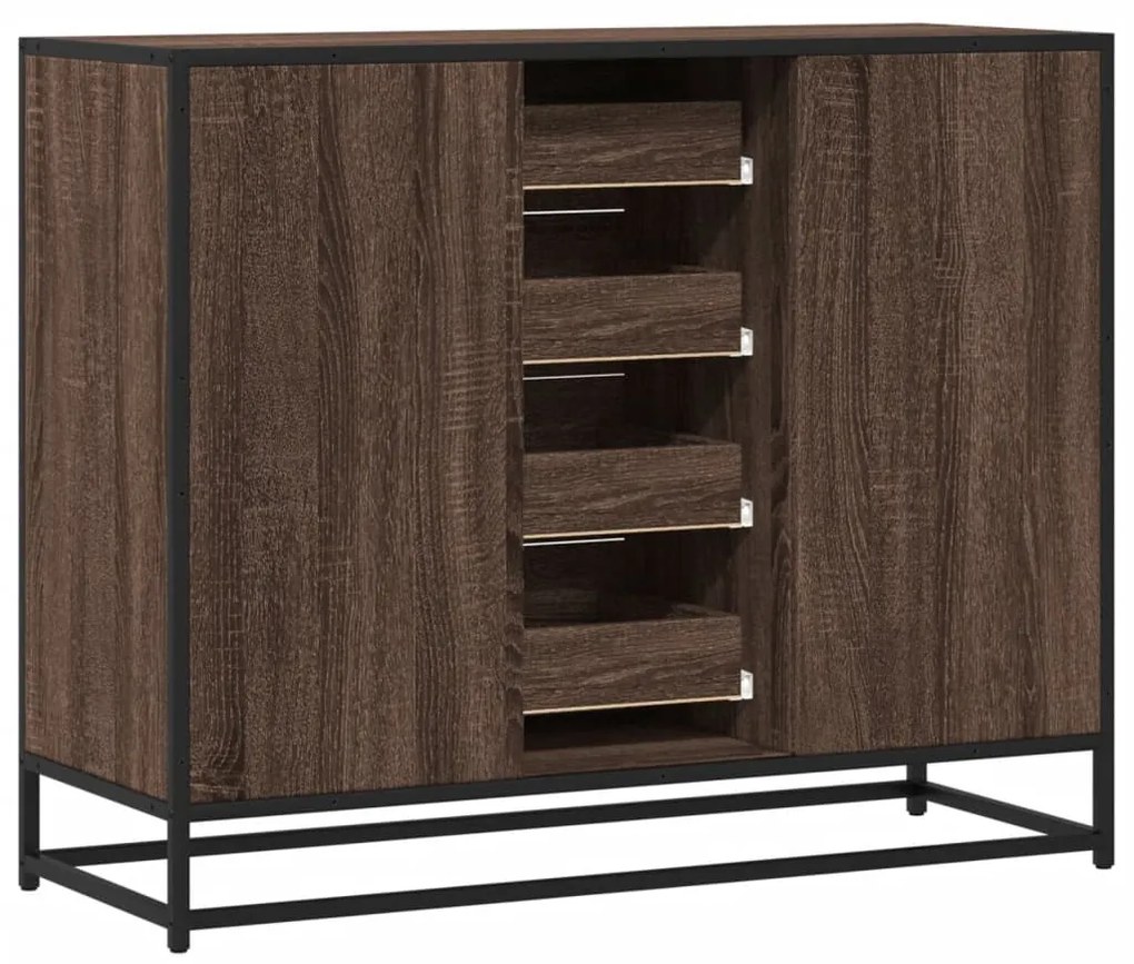 vidaXL Sideboard καφέ δρυς 92x35x76 cm Ξύλινο μηχανουργικό ξύλο