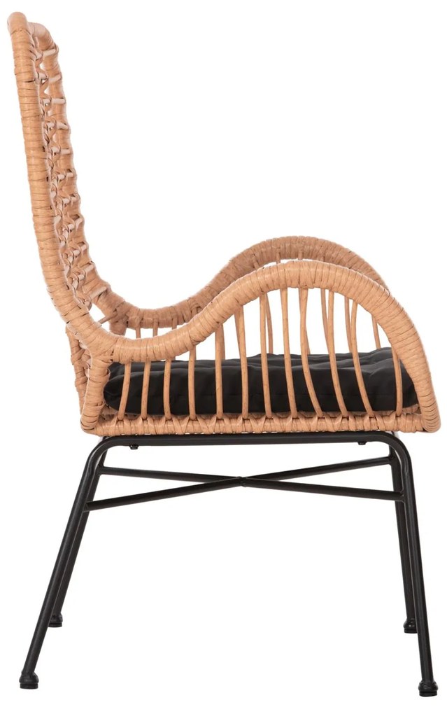 ΠΟΛΥΘΡΟΝΑ ΣΤΥΛ ΜΠΕΡΖΕΡΑΣ ALLEGRA  P.E.RATTAN ΜΠΕΖ-ΜΑΥΡΟ ΜΕΤΑΛΛΟ 66x59x90Υεκ. 66x59x90 εκ.