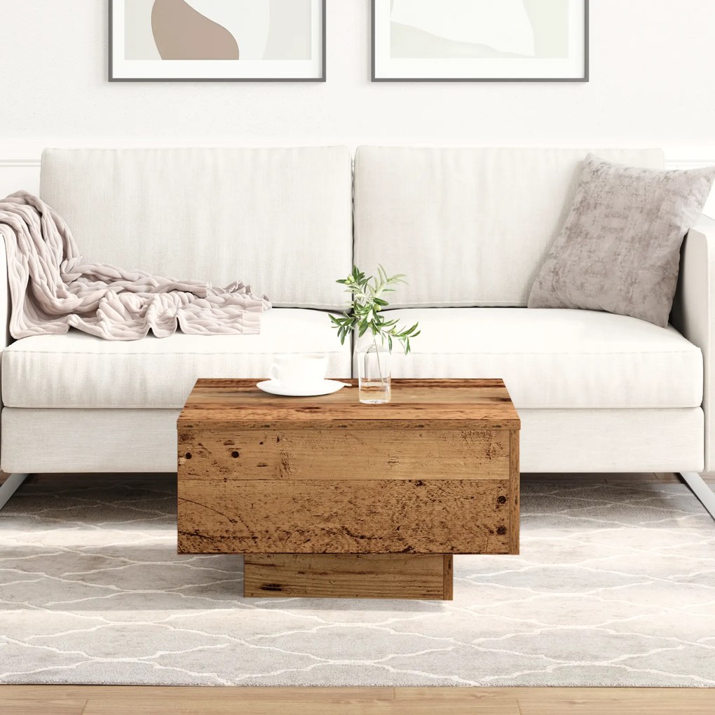 vidaXL Τραπεζάκι Καφέ, Παλιό Ξύλο, 55x55x31 εκ, Κατασκευασμένο Ξύλο