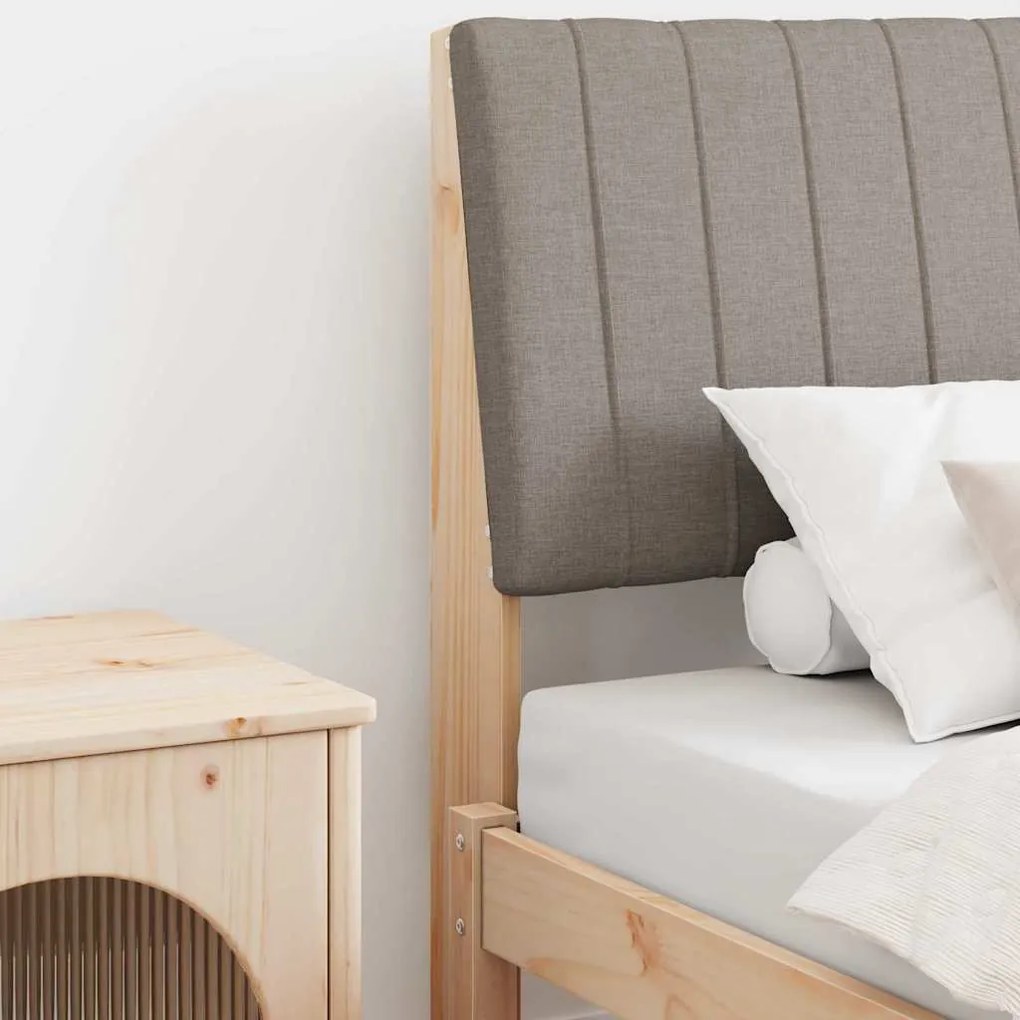 vidaXL Ταπετσαρισμένο κεφαλάρι Taupe 90 cm Στερεά ξυλεία πεύκου