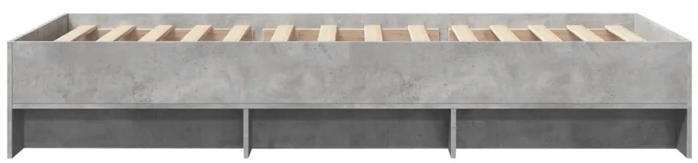 vidaXL Πλαίσιο Κρεβατιού Γκρι Σκυροδέματος 90x200 εκ. Επεξεργ. Ξύλο