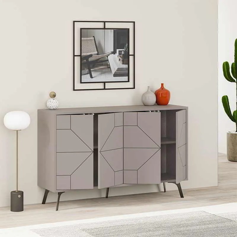 Μπουφές μελαμίνης Dune Megapap χρώμα ανοιχτή μόκα 123x35x77,4εκ.