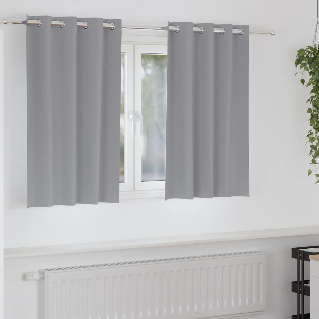 vidaXL Κουρτίνες 2 pcs Ανοιχτό γκρι 140 x 140 cm Πολυεστέρας