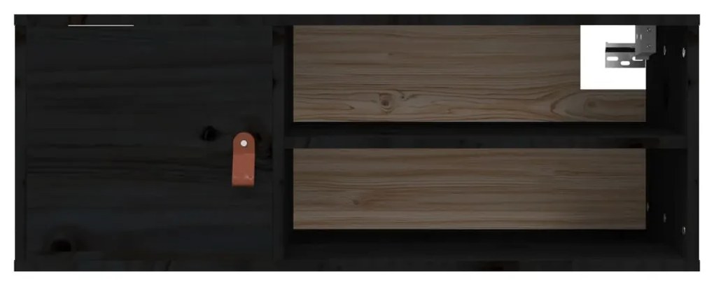 vidaXL Ντουλάπια Τοίχου 2 τεμ. Μαύρα 80x30x30εκ από Μασίφ Ξύλο Πεύκου