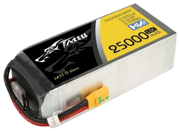 Tattu 25000mAh 22.8V 10C 6S1P Lipo Battery Pack With XT90-S