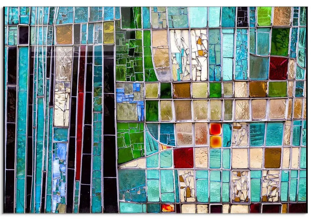Πίνακας Γυάλινος 695CRS1218 100x70cm Multi Wallity Οριζόντιοι Glass