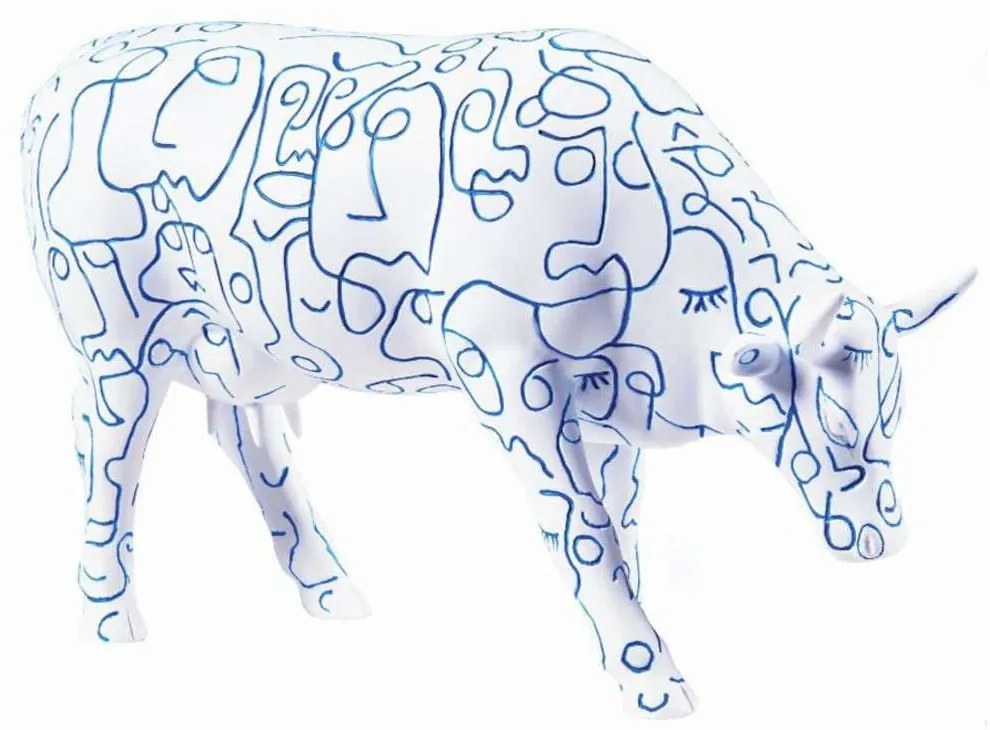 Διακοσμητική Αγελάδα Arty Cow CP46799 30,5x19,5cm Blue-White CowParade Polyresin