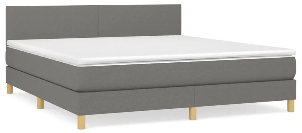 ΚΡΕΒΑΤΙ BOXSPRING ΜΕ ΣΤΡΩΜΑ ΣΚΟΥΡΟ ΓΚΡΙ 180X200 ΕΚ ΥΦΑΣΜΑΤΙΝ 3140474