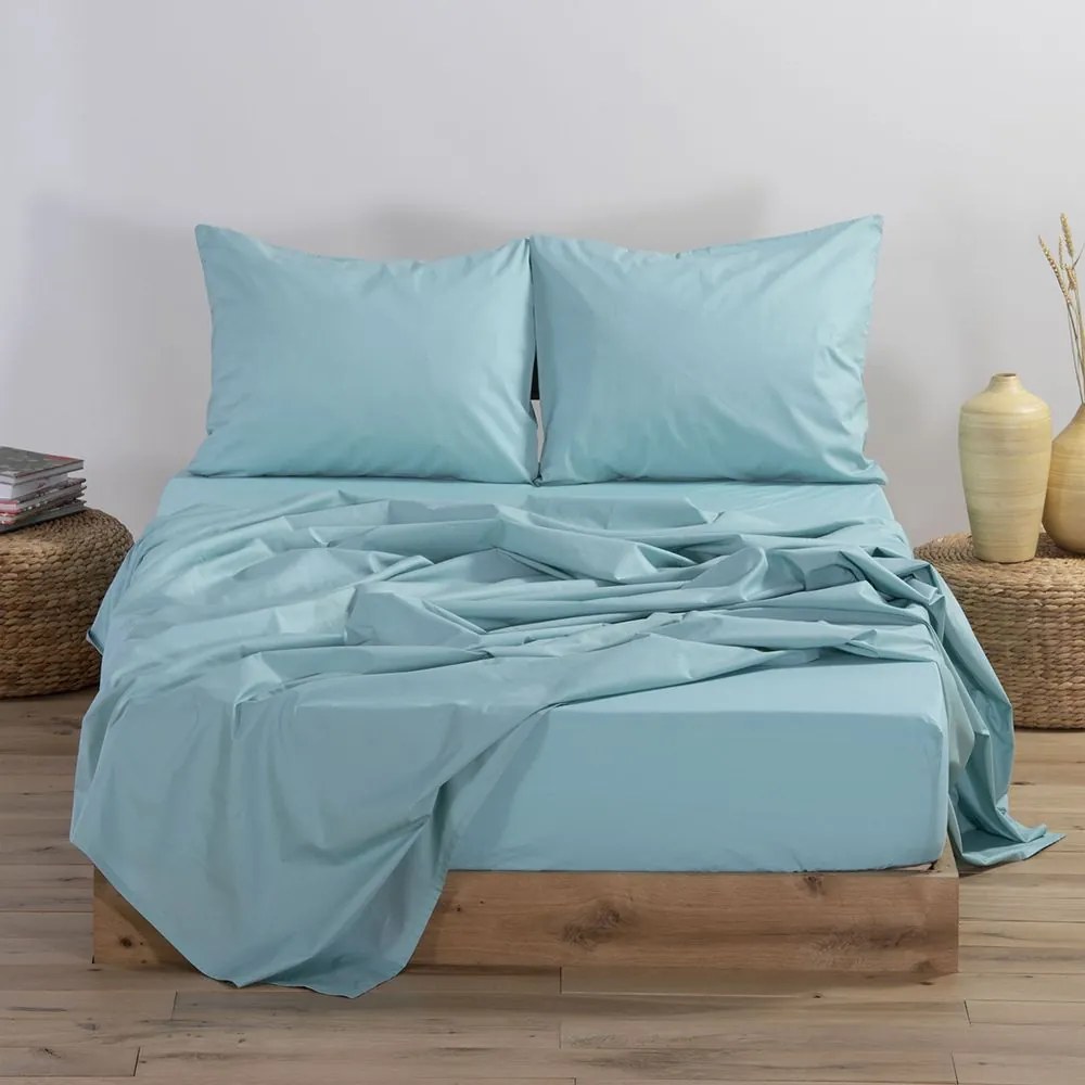 Σεντόνι Basic Aqua Nef-Nef Single 170x270cm Χωρίς Λάστιχο 100% Βαμβάκι