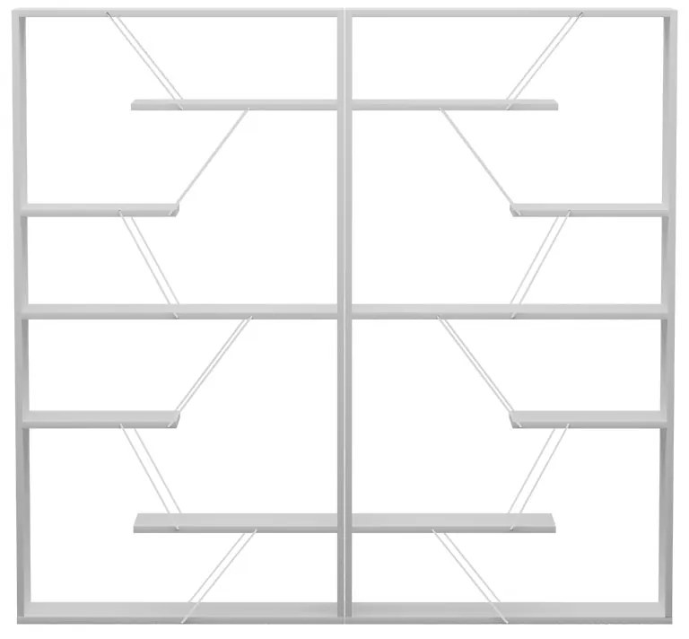 Βιβλιοθήκη Tars pakoworld γκρι-λευκό 168x24x157εκ - 225-000045