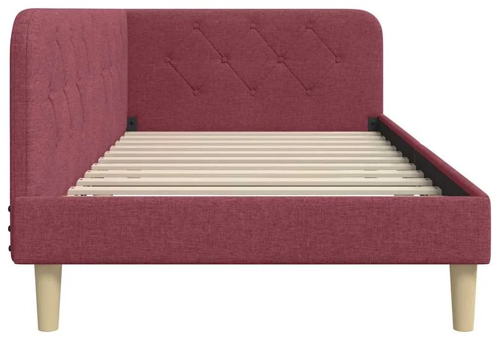 vidaXL Κρεβάτι Γωνίας με κεφαλάρι Κόκκινο 100 x 200 cm ύφασμα