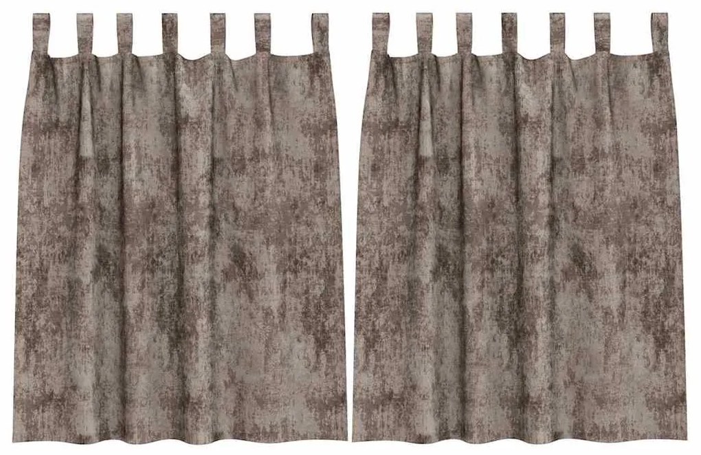 vidaXL Κουρτίνα με κουρτίνες 2 pcs Καπουτσίνο 140 x 140 cm Βελούδο
