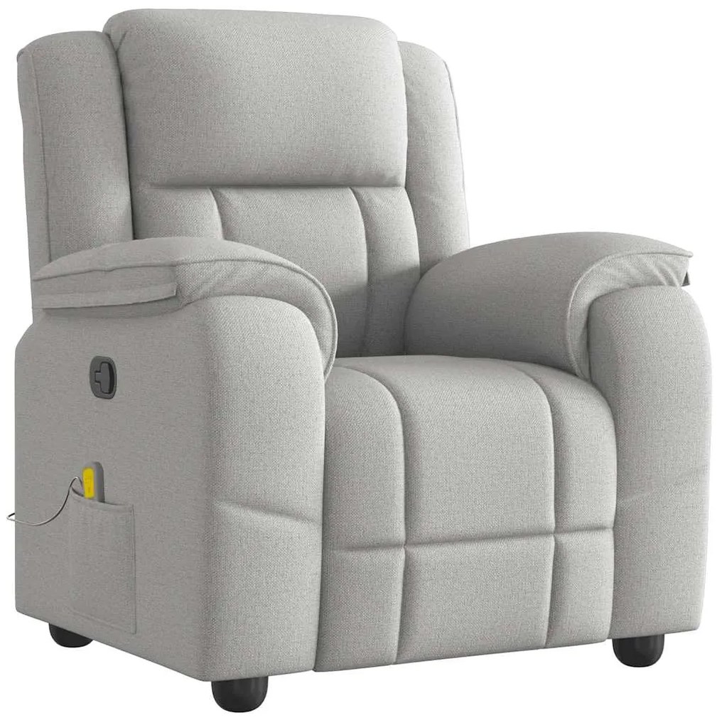 vidaXL καρέκλα ανάκλισης μασάζ Cloud Grey Fabric